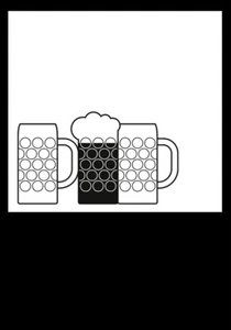 Otl Aicher - Cartel publicitario Isny estampado A1 motivo "jarras de cerveza" diseño / gráficos - Imagen 1 de 1