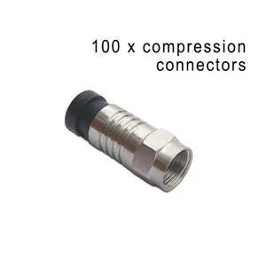 Conector de compresión F sello a presión cable satélite impermeable RG6 WF100 CT x100 - Imagen 1 de 2