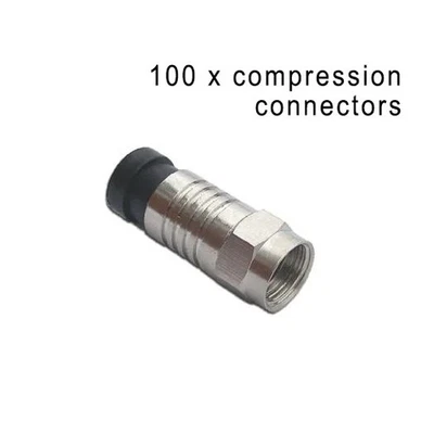 F Compression Connector snap-seal waterproof satellite cable RG6 WF100 CT x100 - Image 1 of 2