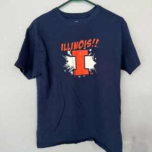 Hanes ComfortSoft Heavyweight Navy Blue U of Illinois Tee Shirt Youth Size XL - Picture 1 of 5