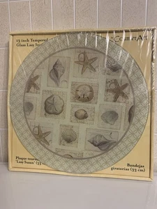 Counter Art Lazy Susan 13 Zoll Muschel Design, gehärtetes Glas. - Bild 1 von 3