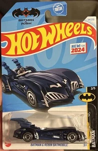 🔥2024 Hot Wheels Batman & Robin Blue Batmobile Batman DC Comics Gotham NEW 🦇 - Picture 1 of 3