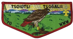 Tsoiotsi Tsogalii Lodge 70 Old North State NC S1 Flap RED Bdr - Picture 1 of 2