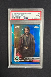 2023 Topps Chrome Star Wars Cassian Andor Blue Refractor /150 #1 PSA 9 - Picture 1 of 2
