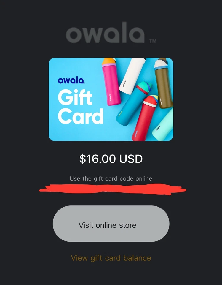 Owala Gift Card - $16.00 Value - Digital - Image 1 of 1