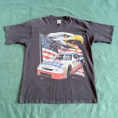 Camisa dupla face Darrel Waltrip 1990’s Eagle Nascar estampa grande - Imagem 1 de 4