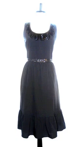 NEU J PETERMAN schwarz Perlen Pailletten ärmelloses Kleid LBD 6 - Bild 1 von 8