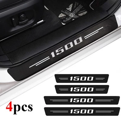 4pcs For Silverado 1500 Accessories Cab Door Sill Plate Step Threshold Stickers - Image 1 of 4