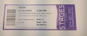STAGES St. Louis Kirkwood Performing Arts Center 15 de junio de 2023, talón de boleto - Imagen 1 de 11