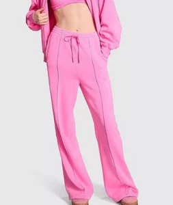 Pantalones deportivos Victoria's Secret rosa hiedra polar pierna ancha talla mediana - Imagen 1 de 15
