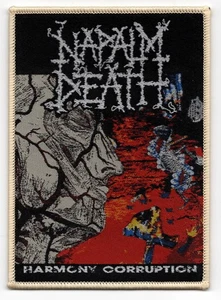 NAPALM DEATH-HARMONY CORRUZIONE-TOPPA TESSUTA-BORDI BEIGE - Foto 1 di 1