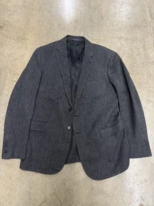 Chaqueta Traje Ralph Lauren Etiqueta Púrpura 44 R Gris Oscuro Lino Seda Abrigo Espiga - Imagen 1 de 8