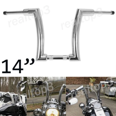 Chrome 12" Rise 2'' Hanger Handlebar For Harley Sportster 1200 48 - Изображение 1 из 4