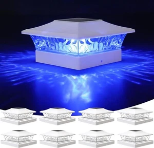VOLISUN Solar Post Cap Light 8Pack White: RGB Color Changing - Picture 1 of 6