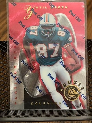 YATIL GREEN 1997 PINNACLE TOTALLY CERTIFIED DOLPHINS ROOKIE RED RC /4999! MIAMI! - Image 1 of 2