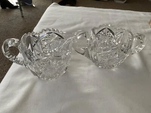 Sugar and creamer American Brilliant Period Cut Glass Antique - Picture 1 of 5