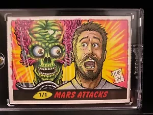 2021 Topps Mars Attacks Uprising Heritage RARE Sketch 1/1 Chris Foreman - Picture 1 of 2