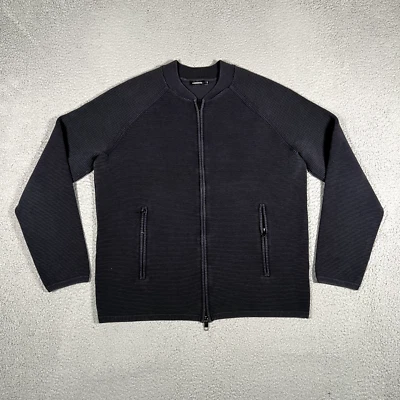 J Lindeberg Jacket Mens XXL Black Ribbed Full Zip Stretch Pockets Casual Outdoor - Image 1 of 4