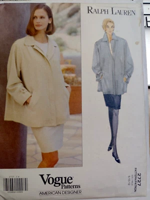 Jacket coat Skirt 8 10 12 Designer Vogue 2727 Sewing Pattern Cut Ralph Lauren - Image 1 of 4