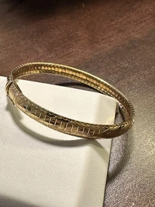 Vintage Aurafin Italy Flexable Solid 14K Yellow Gold Bracelet 7" - Picture 1 of 16