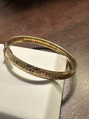 Brazalete Vintage Aurafin Italia Flexible Oro Amarillo 14K Sólido 7"/10gm Foto 1 de 4