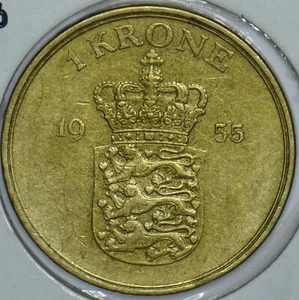 Denmark 1955 Krone Lions animal 290944 combine shipping - Picture 1 of 2