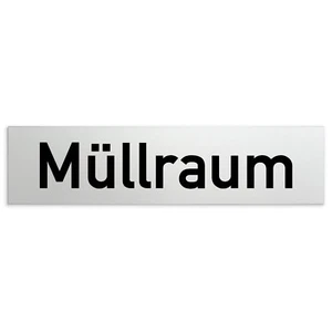 Aluminium Schild "Müllraum" 160 x40mm • Türschild Keller Garage Abstellraum Müll - Picture 1 of 3