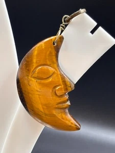 Colgante de piedras preciosas naturales cara de luna variaciones de piedras preciosas ojo de tigre, rodonita, luna - Imagen 1 de 16