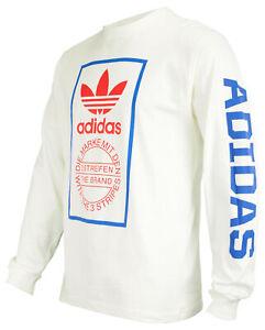 T-shirt graphique à manches longues Adidas Originals boîte homme logo