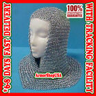 Medieval re-enactment Costume Chain Mail Hood V Neck Aluminium Chainmail Coif  