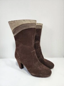 Predictions High Heel Boots Mid-Calf Suede Womens US Size 7.5 Brown Zipper Brown - Picture 1 of 15