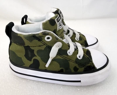 Zapatilla deportiva Converse Infant All Star verde camuflaje con cordones lona talla 7 Foto 1 de 4