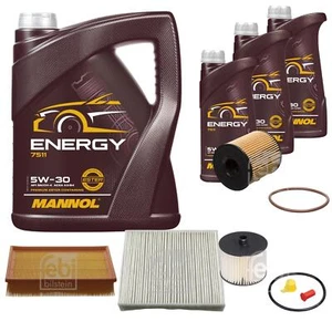 Pacchetto ispezione Febi Bilstein 8 L Mannol Energy 5W-30 per Ford Focus C-Max - Foto 1 di 7