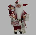 Santas Workshop 15" Candy Cane Claus Letters And List - Red North Pole's Finest