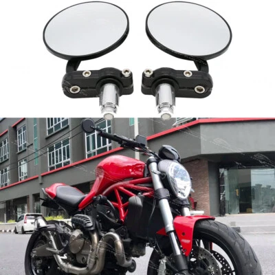 Motorcycle 7/8" Bar End Side Mirrors For Ducati Monster 1000 620 695 696 796 821 - Image 1 of 4