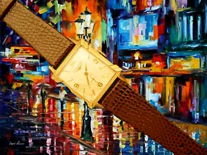 *SERVICED* ESTATE SALE M LONGINES 1955 10K G.F. BEAUT 3D EXTENDED 2 BARS CORNERS - Picture 1 of 7