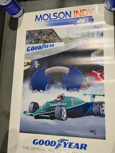 Molson Indy Car Racing Poster Toronto 1986 Emerson Fittipaldi Patrick Racing K - Picture 1 of 5