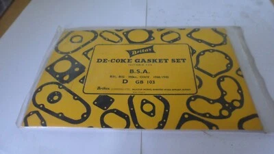 VINTAGE CLASSIC ORIGINAL BSA B31 / B32 350cc  OHV DE-COKE GASKET SET  (BRITAX)   Foto 1 de 2
