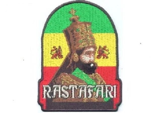 King RASTAFARI Embroidered Patches 3.75"x2.75" iron-on - Picture 1 of 1