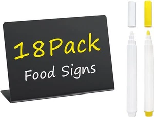 18 Pcs 4"x3" Mini Food Labels for Party Buffet - Mini Chalkboard Signs for Food - Picture 1 of 9