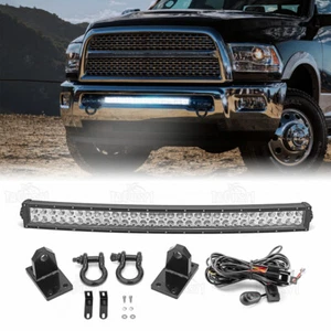 For 2010-2019 Ram 2500 3500 4500 Bumper 32'' LED Light Bar Mount Wire 180W Combo - Picture 1 of 8