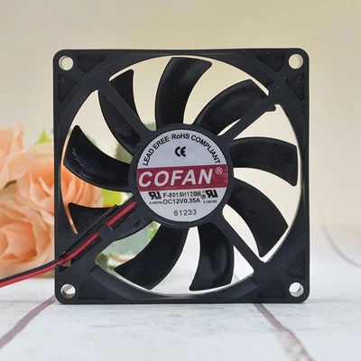 COFAN F-8015H12BII 12V 0.35A 8CM Ultra-thin Chassis Large Air Volume Fan Chassis - Image 1 of 4