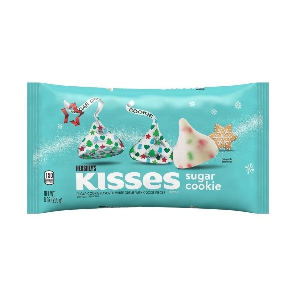 Hershey's Kisses Sugar Cookie Crema Blanca con Piezas de Galletas 9 OZ Vacaciones/Navidad Foto 1 de 1