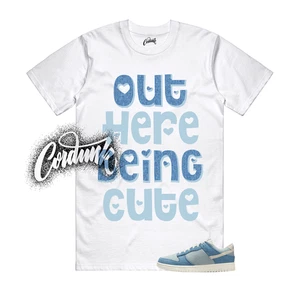 Dunk Denim Smokey Blue Turquoise Ochre Pale Ivory Low T Shirt Match CUTE - Picture 1 of 1