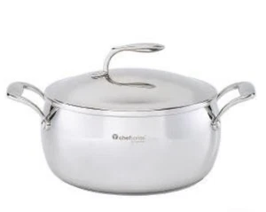 Tupperware Chef Serie Spiegeloptik Edelstahl 6 Qt./5,6L Dutch Oven Neu - Bild 1 von 3