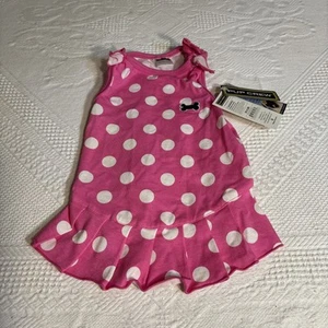 Dog Dress Pink With White Dots, Ruffled Pup Crew Brand, NEW With tags - Picture 1 of 6
