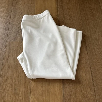 Pantalones para mujer Joan Vass talla 1X tiro alto calce ajustado informales tejidos marfil crema Foto 1 de 4