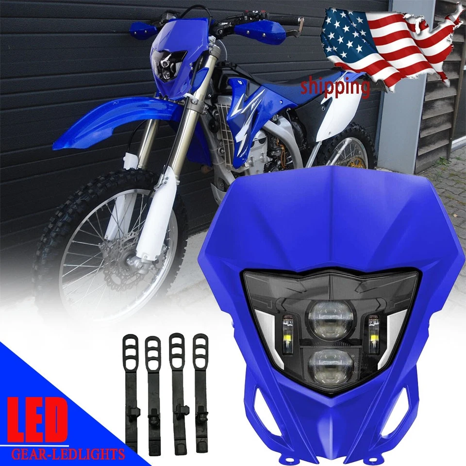 Faro LED para Yamaha YZ125 YZ250F YZ450F TTR110 TTR125 TTR230 TTR225 con máscara Foto 1 de 4