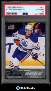 2015 UPPER DECK #201 CONNOR MCDAVID YOUNG GUNS ROOKIE RC GEM MINT PSA 10 - Picture 1 of 3