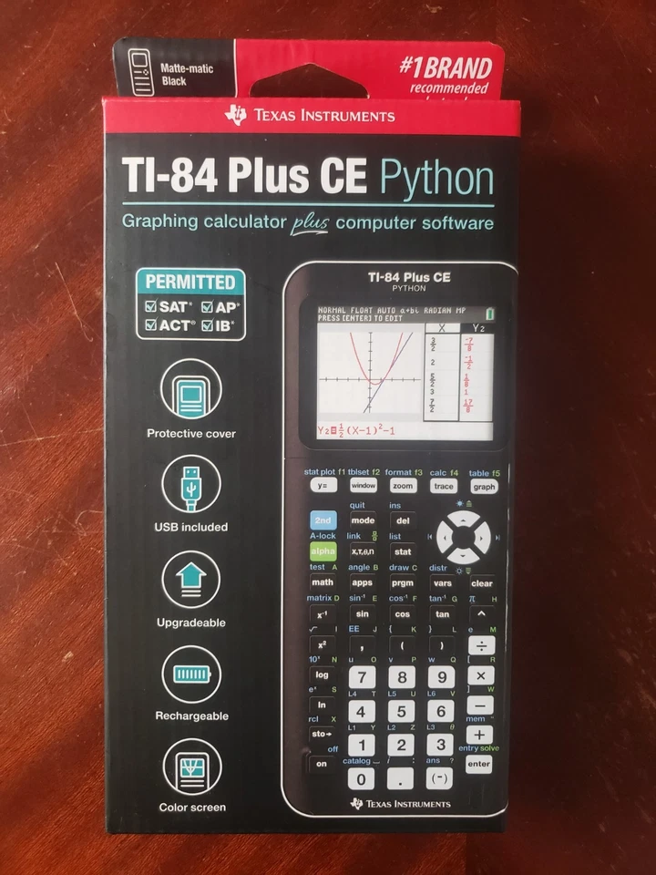 Texas Instruments TI-84 Plus CE Python Graphing calculator black sealed - Image 1 of 1